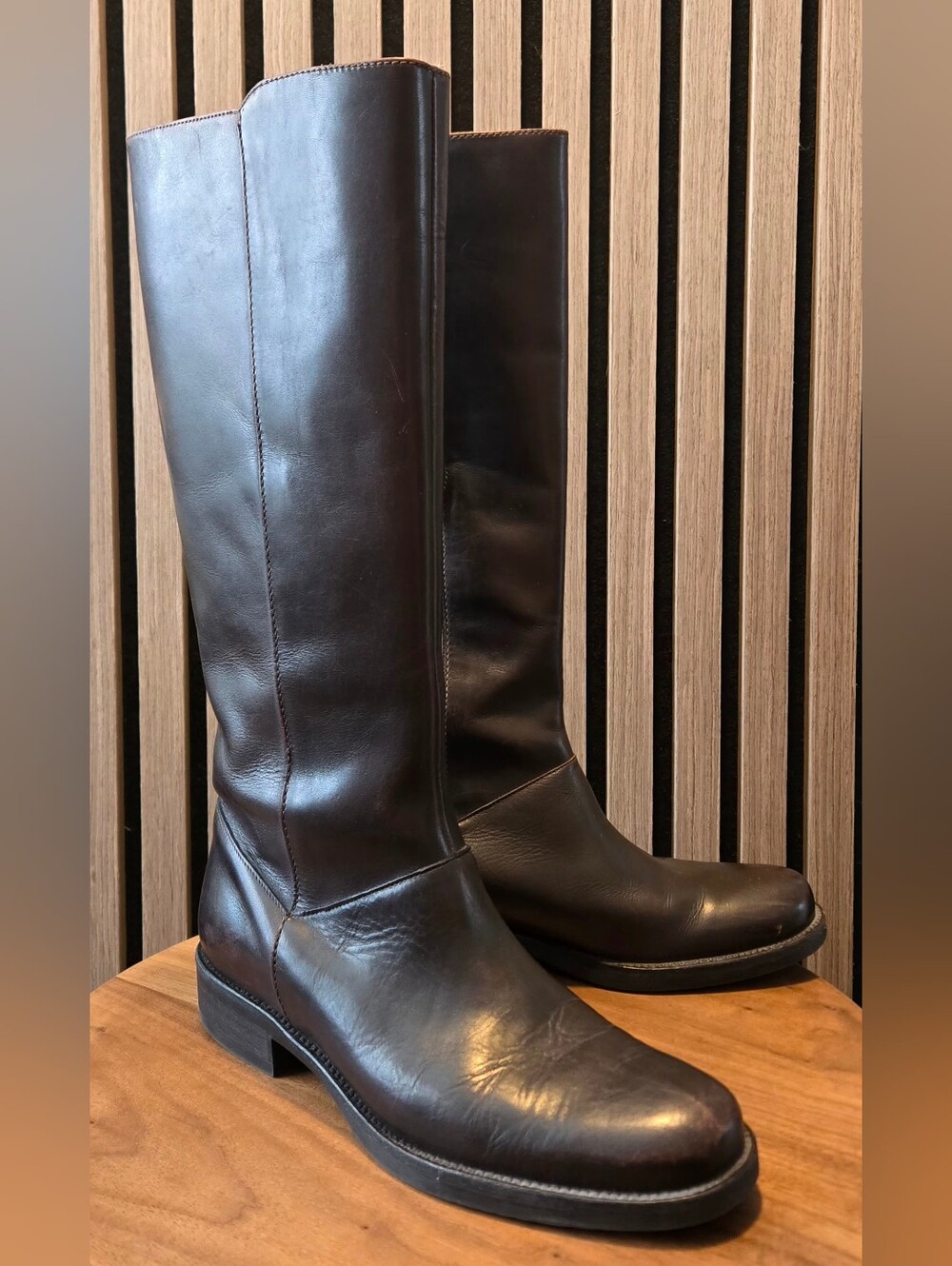 J Crew Womens Templeton Tall Brown Leather Half Zip Riding Boots Size 8 18132